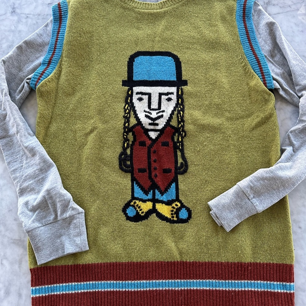 John Galliano long Sleeve Sweater Vest combo Shirt